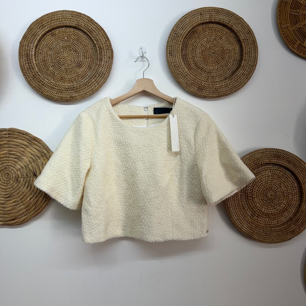 NEW Line & Dot Textured Cropped Top Large